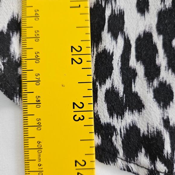 ZARA Size Small Women's Black White Animal Leopard Print Button Down Shirt - Picture 7 of 10